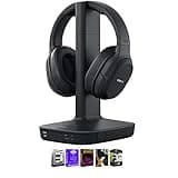Sony WH-RF400 Wireless Home Theater Headphones Black Bundle with Tech Smart USA Audio Entertainment Essentials Bundle and 1 YR CPS Enhanced Protection Pack