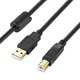XBOHJOE USB 2.0 Printer Cable 6 FT Type A Male to B Male Scanner USB a b for HP, Canon, Lexmark, Epson, Dell,and More USB a to b Printer Cord(6ft, Black)