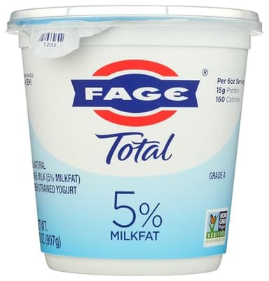 FAGE Total Greek Yogurt, 5% Whole Milk, Plain, 32 oz