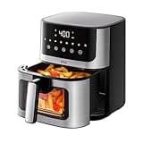 ASZ Air Fryer with Window Visible- 5 quart Compact- Digital Airfryer 5qt for 2-3 people - 5 qt for Office Dorm Room - 8 in 1 Bake Toast Broil Reheat - 1400W, 400℉ Kitchen Airfry Countertop Gift