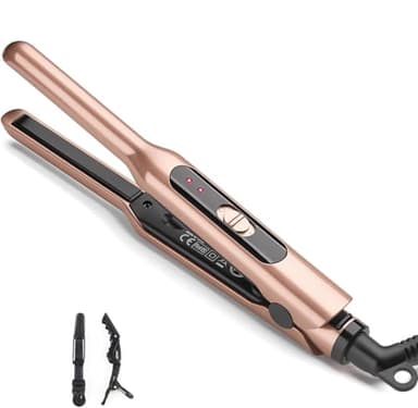 JAETON Small Flat Iron 3/10" Mini Hair Straightener for Short Hair Curling Iron for Edges,Mini Straightener for Travel,Fast Heat Up,Dual Voltage,Ceramic Tourmaline