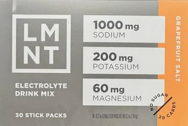 LMNT Zero Sugar Electrolytes - | Drink Mix | 30-Count (30 count, Grapefruit Salt)