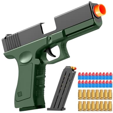 Manual Shell ejecting Pistol Soft Bullet Pellet Toy Gun Ball Blasters Realistic Dart Ammo Fake Prop Guns Shooting Game for Adults Under 10 Dollars Gifts for Age 12+ Years Old