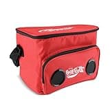 Coca Cola Cooler Bag with Built-In Bluetooth Stereo Speakers, Multi-Zipped Pockets, 24 Can Capacity, Adjustable Shoulder Strap, 12 Hours of Insulated Cooling and Freshness, for Camping, Fishing, Beach