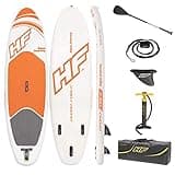 Hydro-Force Aqua Journey Inflatable Stand Up Paddle Board, 9' x 30" x 6" | Inflatable SUP for Adults & Kids | Complete Kit Includes Adjustable Aluminum Paddle, Hand Pump, Travel Bag, Surf Leash