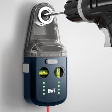 Tyrry 4-in-1 Laser Level Tool with Line Laser, Drill Dust Collector, Wall Bracket, Electronic Vacuum Suction Cup, 1800 mAh Battery, Leveler Tool Perfect for Picture Hanging, Painting, Home Renovations