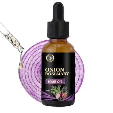 Hair Oil with Rosemary, Onion, and Black Seed - Organic Formula for Hair Growth and Hair Loss Control