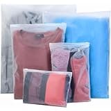 Xujinsongg Travel Storage Bags, 20 Pcs Clothes Packaging Bags, Plastic Ziplock Bags, Reusable Frosted Waterproof Resealable Clothing Zipper Bags Pouch for Travel Shoes Clothes Cosmetics Storage Bag