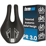 ISM PR 3.0 Noseless Bicycle Seat - Anatomic Relief Bicycle Saddle for Hybrid, Time Trial, Road, and Mountain Bikes - No Nose Bike Saddle for Reduced Numbness and Discomfort
