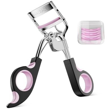 Eye Lash Curler with 6PCS Extra Replacement Strips, Whalrace Superior Curling Effect Eyelash Curlers, Easy & Comfortable to Grip and Use-Gpink