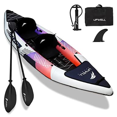 11' Inflatable Kayak with Drop Stitch Floor 1 Person 2 Person Adult Blow up Kayaks Foldable Boat Canoe, Modern Grey