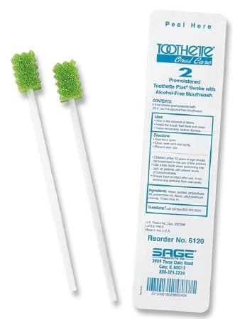 TO6120 - Sage Products Toothette Plus Swab with Alcohol-free Mouthwash