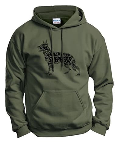 ThisWear Dog Owner Gift German Shepherd Word Art Dog Puppy Owner Gift Hoodie Sweatshirt Large MlGrn Military Green [PPP]