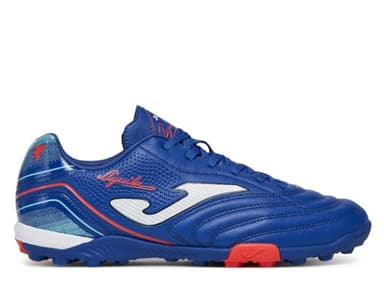 Joma Soccer Boots Turf, 6.5-11 US - Professional Cleats - Microfiber Upper, Chrome Sole, Heel Reinforcement - Aguila Blue