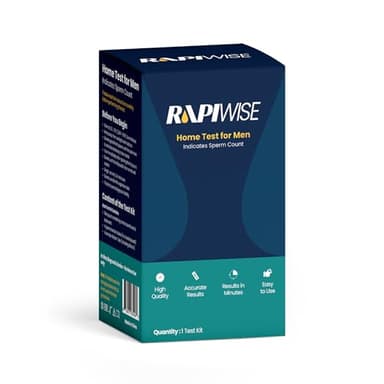 Rapiwise Fertility Test Kit for Men – Sperm Count Home Test Kit for Male Fertility – At-Home Semen Analysis Shows Normal or Low Sperm Count – Fast, Private, Easy to Use