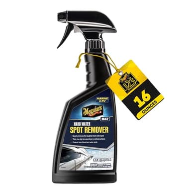 Meguiar's M4716 Marine/RV Hard Water Spot Remover - Effective Marine Hard Water Spot Remover for Boats, RVs, Removes Mineral Deposits, Ideal Boat Water Spot Remover for Marine Enthusiasts