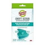 Scotch-Brite Swift Scrub Bath Cleaner Scrubbers, Soap Scum Remover for Cleaning Bathroom, Bathroom Scrubber Pads Safe for Tile, 2 Bathroom Cleaner Scrubbers