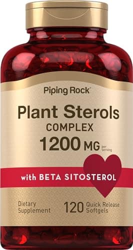 Piping Rock Plant Sterols Supplement | 1200 mg | 120 Softgels | with Beta Sitosterol | Phytosterol Complex | Non-GMO, Gluten Free