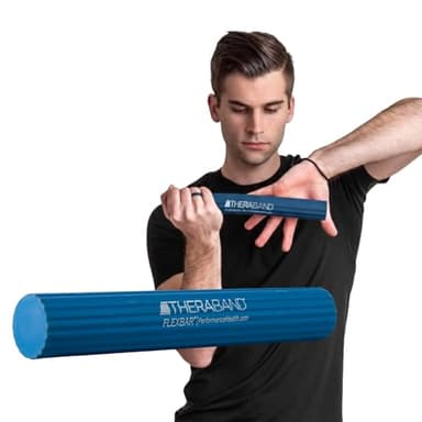 THERABAND FlexBar, Tennis Elbow Therapy Bar, Relieve Tendonitis Pain & Improve Grip Strength, Resistance Bar for Golfers Elbow & Tendinitis, Blue, Heavy, Advanced