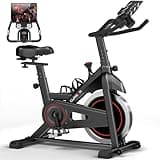 CURSOR FITNESS Exercise Bike, Stationary Bikes for Home, Indoor Cycling Spin Bike Workout Bike with Extra Comfort Seat