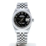 Rolex Mens Stainless Steel Datejust 16030 Black Roman Dial Engine Bezel (Certified Preowned)