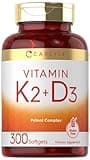 Carlyle Vitamin K2 and D3 Supplement | 300 Softgels | 200mcg K2 MK7 & 10,000 IU D3 | Non-GMO, Gluten Free