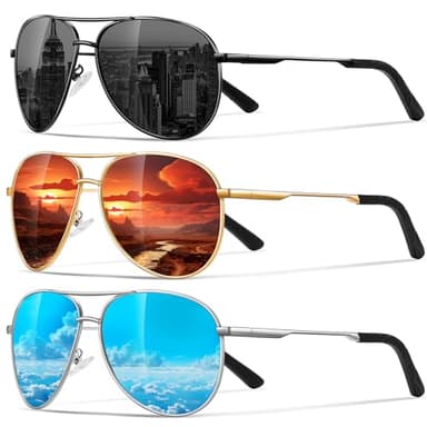 Eiuizah Polarized Aviator Sunglasses for Men and Women, Driving Sun Glasses with UV Protection for Fishing Golf
