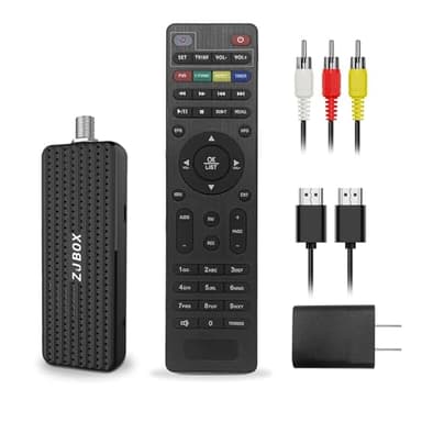 ZJBOX Digital Converter Box for TV,1080P ATSC tv Tuner Box with hdmi Output and 3RCA Cables Hidden Behind TV，with Power Adapter，2-in-1 Remote，TV Program Recording&Playback,USB Media Player