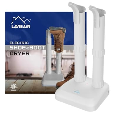LAVIEAIR Boot Dryer Shoe Dryer for Work Boots Sneakers and Gloves, No Damage Ultra Low Temperature Drying, Fanless Noiseless Boot Warmer Deodorizer