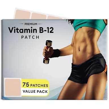 VitaPatch B12 Patch for Energy Plus – 75 Count Pack - B12 Patches – B12 with Methylcobalamin & Guarana