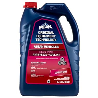 PEAK OET Extended Life Red/Pink Concentrate Antifreeze/Coolant for Asian Vehicles, 1 Gal.