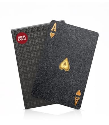 BIERDORF Diamond Waterproof Black Playing Cards, Poker Cards, HD, Deck of Cards (Black)