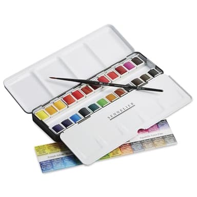 SENNELIER French Artists Watercolor Metal Tin Set, Set of 24, Multicolor, 10-131606