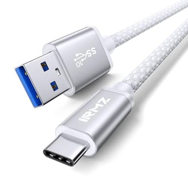 USB C Data Cable White, 3ft USB 3.0 to USB C Data Transfer Cable, 10Gbps High Speed USB A to USBC Data Cable for iPhone 17 16 Pro Max, Samsung Galaxy S25 S24
