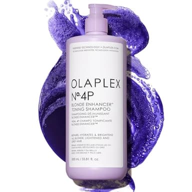 Olaplex Nº. 4P Blonde Enhancer Purple Toning Shampoo: Neutralizes Brassiness & Strengthen | Repairs Damages & Hydrates Hair| For Coily, Curly, Straight, and Wavy, 1000 mL / 33.8 Fl Oz