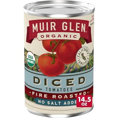 Muir Glen Organic Diced Fire Roasted Canned Tomatoes, No Salt Added, 14.5 oz.