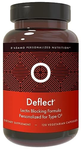 D'Adamo Personalized Nutrition Deflect Lectin Blocker (Blood Type O) - 120 Vegetarian Capsules. Metabolism Booster. Immune Support. Made in The USA.