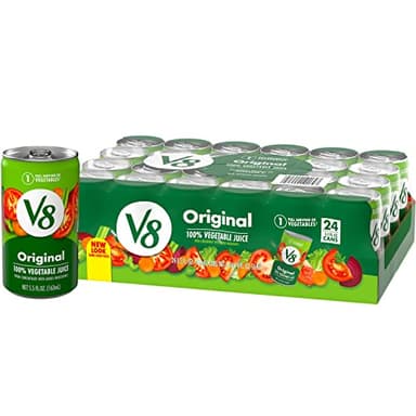 V8 Original 100% Vegetable Juice, 5.5 fl oz Can (24 Pack)
