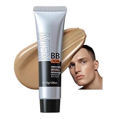 AKARY Hydrating Men BB Cream SPF 15 PA++, Full-Coverage Foundation&Concealer, Mens Face Moisturizer Cream Evens Skin Tone, Oil Control and Cover Flaws, Natural Finish for All Skin Types, Tan 320
