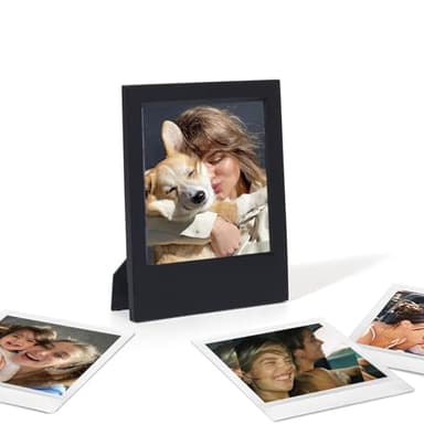 WOGOZAN Picture Frame for Polaroid Now+/Now/Flip/I-Type/600/SX-70 Instant Print Camera 3.5x4.2 Inches Films, Frame for Polaroid Photos with Home and Office Tabletop Display - (Black) (1 Pack)