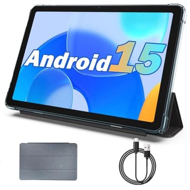 COLORROOM Tablet 10 inch Android 15 Tablets, 12GB+64GB/1TB Expand, Quad-Core Processor, 1280x800 Touch Screen Display, WiFi 5, Dual Cameras, 6000mAh Battery