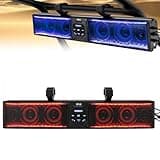 OPL5 UTV Sound Bar 26 Inch, ATV Soundbar with 6-Speakers,RGB Multicolor Lights with Light Strip, Waterproof Bluetooth Music Sync Function for Boat Golf Cart w/1.75”-2.25” Roll Bar, 2 Years Warranty