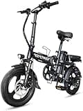 IDOTATA 14" Foldable Electric Bike for Adults - 750W Peak Motor 20MPH Electric Bicycle, 48V 480/840/1440WH Removable Battery, Front Suspension & LED Lights, UL 2849 Certified (K3-480WH)