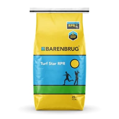 Barenbrug Turf Star Regenerating Perennial Ryegrass Lawn Seed with Yellow Jacket Seed Coating, Fast-Acting Durable Grass Seed Mix for Lawns, 25-lb. Bag