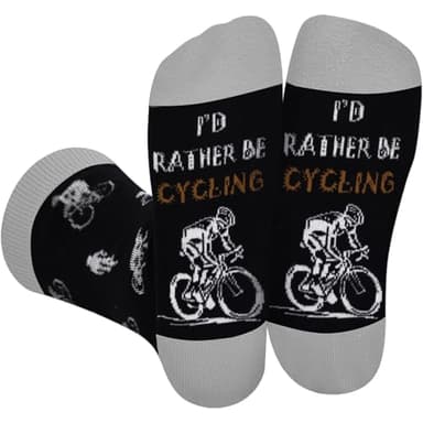 PURREITTI Funny Socks for Men Women, Cycling Themed Fun Novelty Gift Socks for Birthday Christmas Valentine's Day