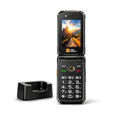 AGM M8 Rugged Flip Phone, 4G Feature Cell Phone with 104dB Speaker, Waterproof & Drop-Proof, SOS Side Key, Speed Dial, Large Keypad & Fonts, Dual SIM, for T-Mobile Only