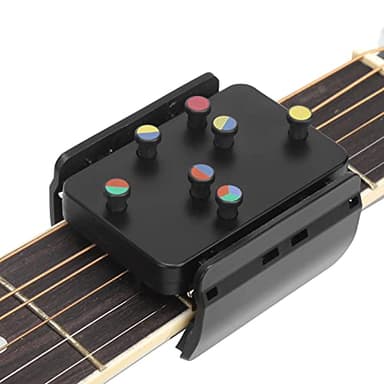 Aid Easy Press Kit - Ukulele Attachment Eliminates Finger Pain, Chord Trainer for 23 & 26 Inch, Black