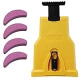 Chainsaw Sharpener Chain Saw Blade Sharpener Fast Sharpening Stone Grinder Tools Bar Mounted Chainsaw Teeth Sharpener Fit for 14 16 18 20 Inches Two Holes Chain Saw Bar (4PCS Whetston)