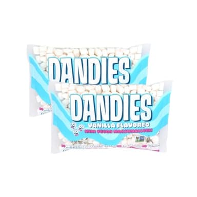Dandies Mini Vegan Marshmallows, No Artificial Flavorings, Food Dyes, Corn Syrup, or Gelatin, Perfect for Roasting, S’mores, or Snacking (2 Pack)