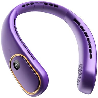 SHEWIND Portable Neck Fan - Neck Fans that Blow Cold Air Rechargeable with 5000mAh-Battery, 4 Speeds, Hands Free Wearable Cooling Personal Fan for Travel, Outdoor - Purple